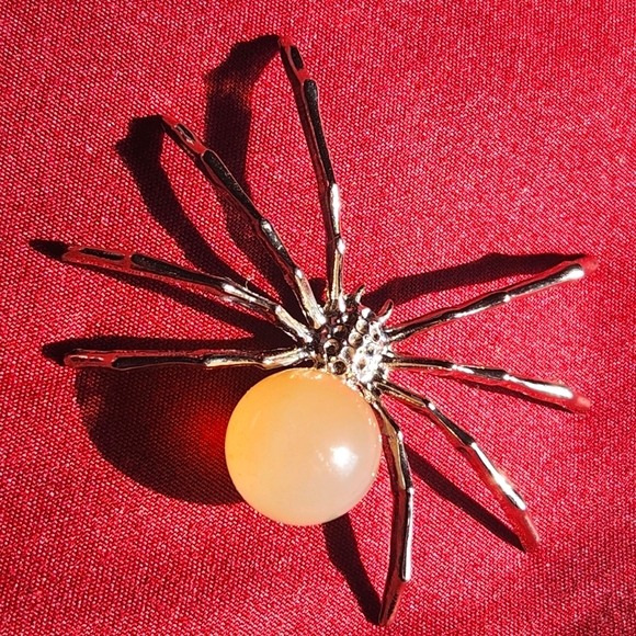Hand Crafted Other - Metal Spider With Carnelian Agate Sphere